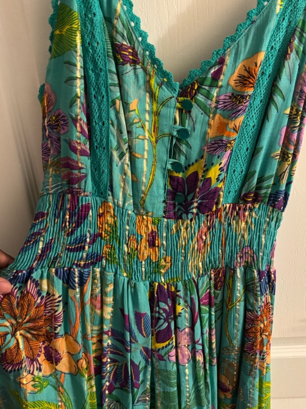 NEW! Green Floral Printed Maxi Dress